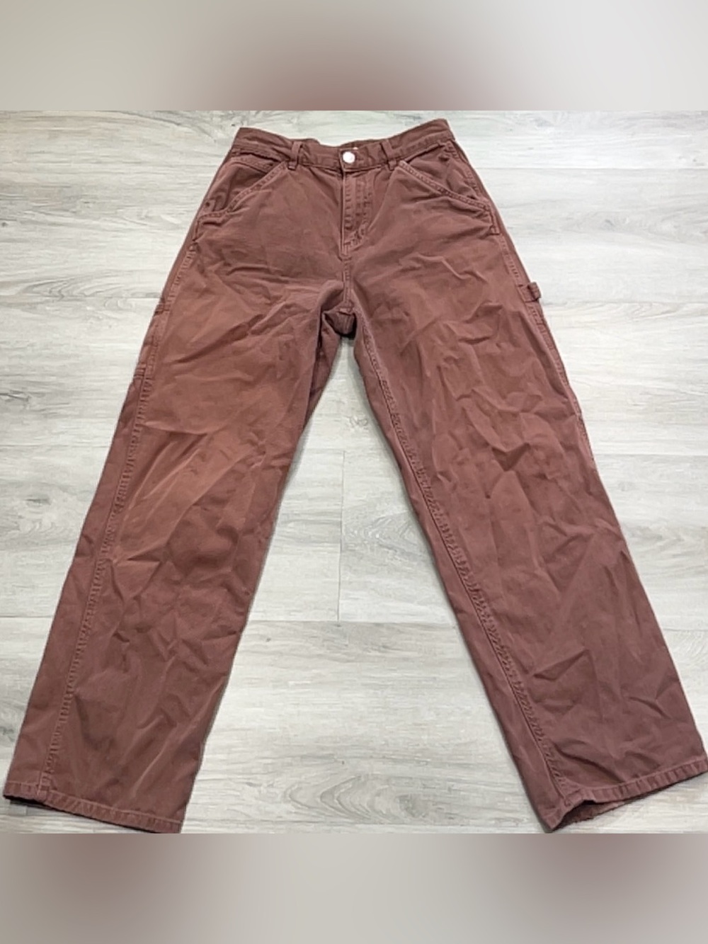 Garage Brown Utility Carpenter Pants Women Size 3 Size 03 Cotton Brown Wide Leg